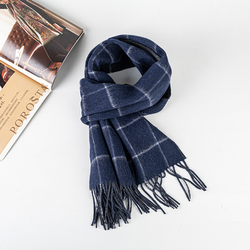 Plaid silk flannel scarf