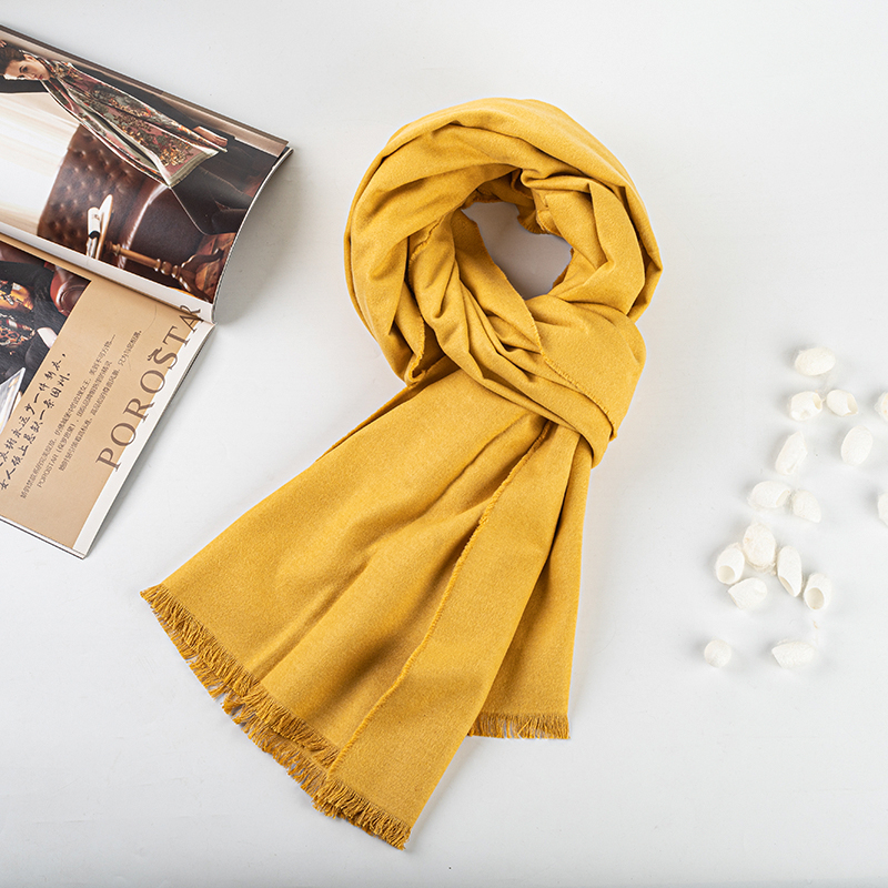 Women's Solid silk flannel scarf